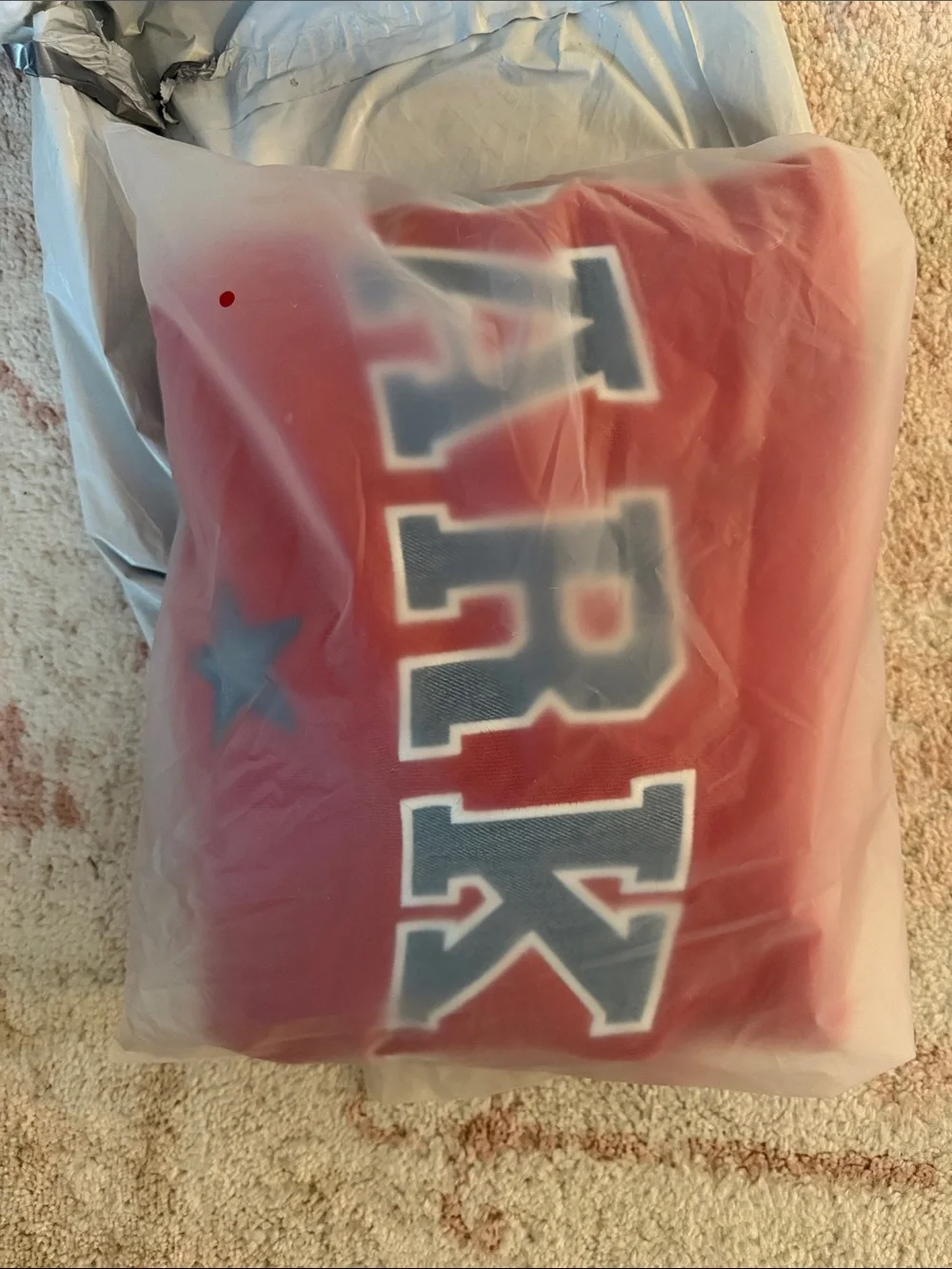 PARKE Red Crewneck Sweatshirt with Navy Appliqué - Picture 2 of 2